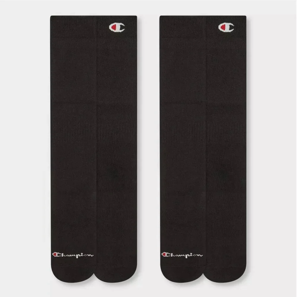 CHAMPION Kids Sport Performance Over the Calf Socks 2 pack - Black Medium - NEW